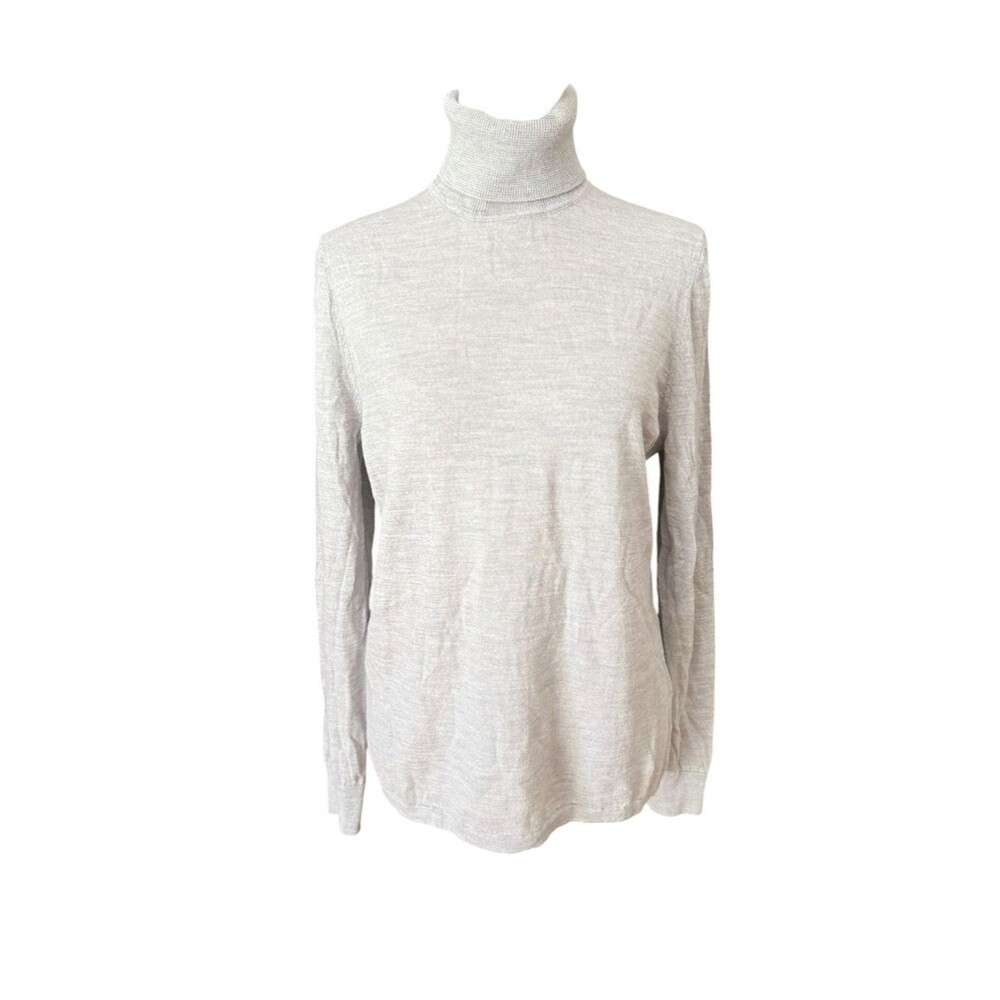 Charter Club Luxury Lightweight Merino Wool Turtleneck Sweater Womens XL Gray